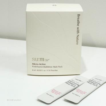 su:m37º > 微米活酵粉紅發泡排毒面膜 4ml X50 (大)