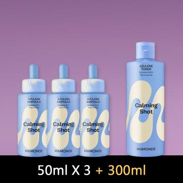 【3+1品特惠組】Mamonde > 藍甘菊舒紅淡瑕安瓶三件組