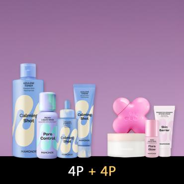 【4+2品特惠組】Mamonde > 藍甘菊 & 牡丹舒紅淨油四件組