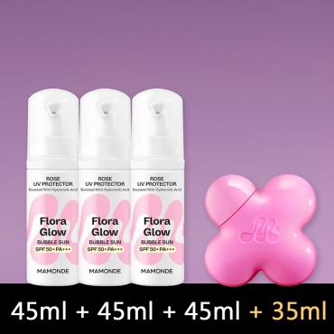 10月〈3+1品特惠組〉Mamonde > 玫瑰水潤泡泡防護液三件組