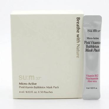 su:m37º > 微米活酵粉紅發泡排毒面膜 4ml X50 (大)